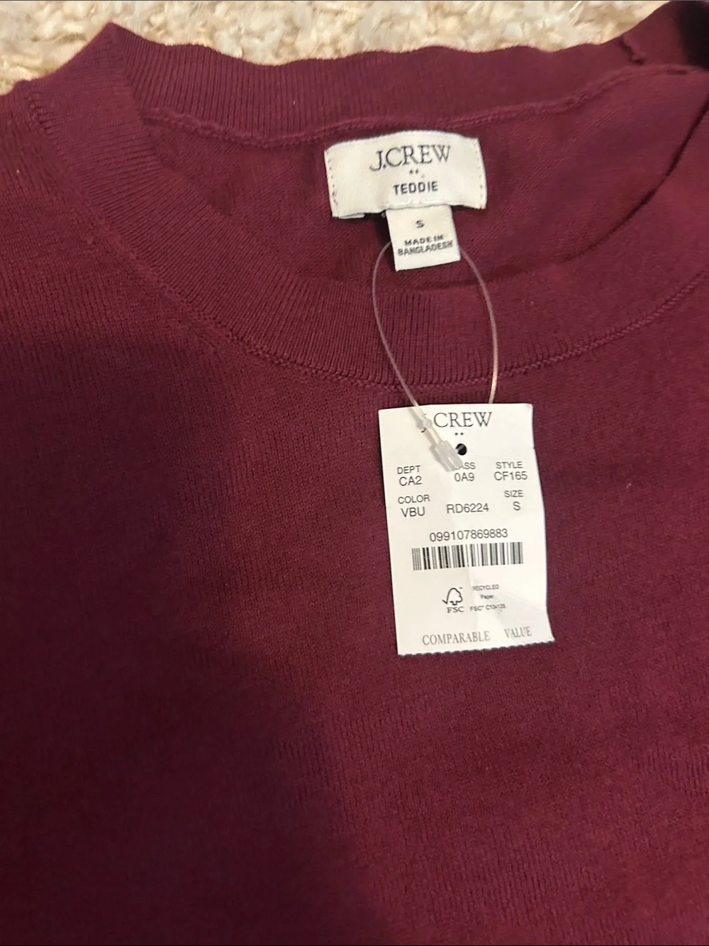 J. Crew Women's Crewneck Sweater in Burgundy